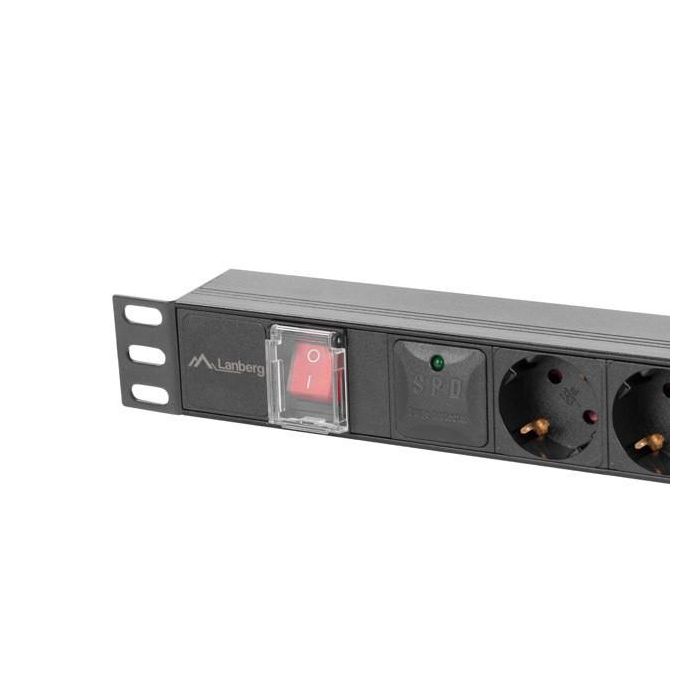 LANBERG PDU-06F-0200-BK Unidad de Distribución de Energía (PDU) con 6 Salidas AC Tipo F, Montaje 1U, Negro 2