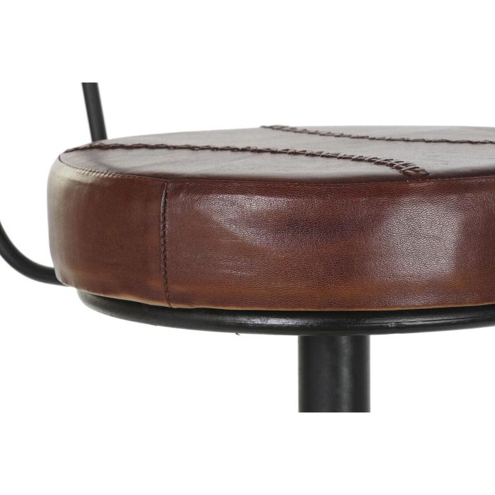 Taburete DKD Home Decor 45 x 46 x 118 cm Negro Metal Marrón 2 Taburete DKD Home Decor 45 x 46 x 118 cm Negro Metal Marrón 2