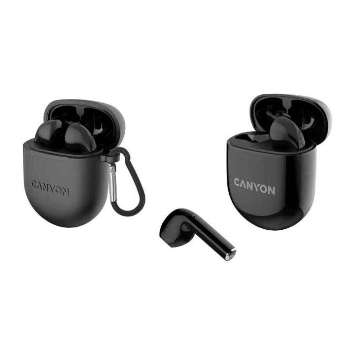 Canyon TWS-6 Auriculares True Wireless In-Ear-Buds Bluetooth 5.3 Negro Llamadas/Música/Deporte Uso Diario 21h