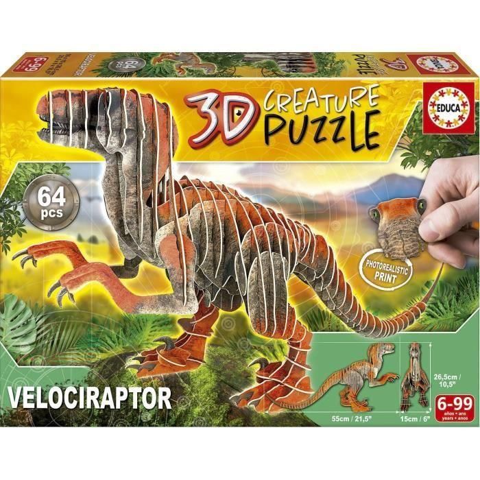 Puzzle 3D Educa Velociraptor 58 Piezas 3D Puzzle 3D Educa Velociraptor 58 Piezas 3D