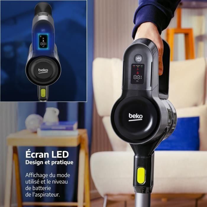 BEKO VRT84225VI - Aspirador Escoba Inalámbrico - 100 AirWatts - 3 velocidades - Pantalla LED - Gris 4 BEKO VRT84225VI - Aspirador Escoba Inalámbrico - 100 AirWatts - 3 velocidades - Pantalla LED - Gris 4