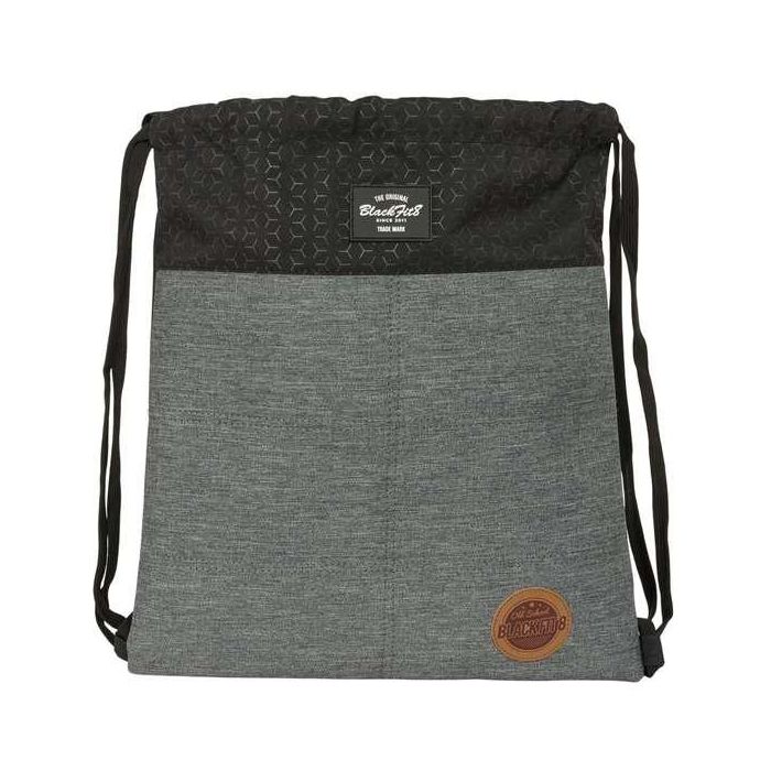 Bolsa Mochila con Cuerdas BlackFit8 Old school Negro Gris 35 x 40 x 1 cm 1