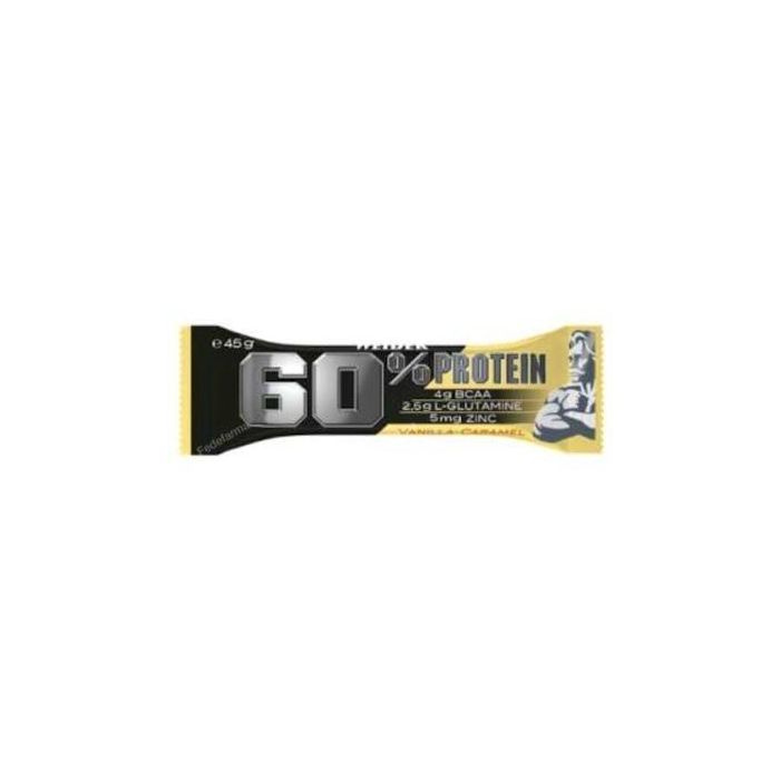 Weider Barritas Protein 60% Vainilla-Caramelo 24 Unidades - Alto en Proteína, Bajo en Azúcares, Con BCAAs