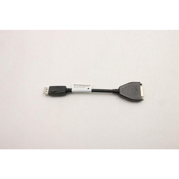Lenovo DP to DVI dongle cable, converts DisplayPort signals to DVI, compatible with Lenovo desktops and notebooks. Lenovo DP to DVI dongle cable, converts DisplayPort signals to DVI, compatible with Lenovo desktops and notebooks.
