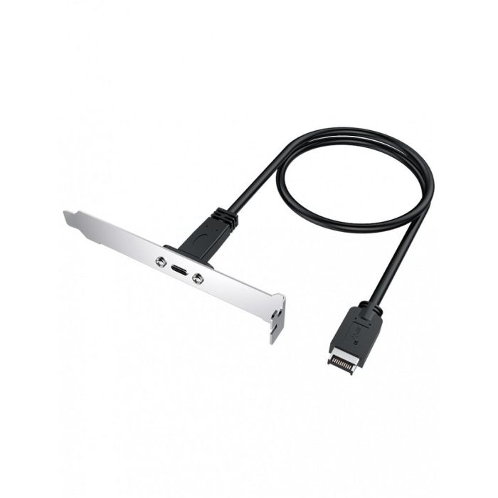 GrauGear G-AD-ETC-10G Cable Extensión USB 3.2 Gen 2 (10Gbps) Type-E Hembra a Type-C Macho 0.5m con PCI Blende