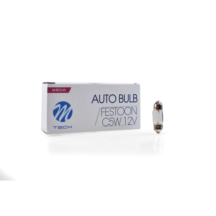M-Tech MTECZ32 Lámpara Halógena C5W SV8.5 T11x31mm 12V 5W de Alta Calidad y Larga Duración | Pack de 10 Unidades M-Tech MTECZ32 Lámpara Halógena C5W SV8.5 T11x31mm 12V 5W de Alta Calidad y Larga Duración | Pack de 10 Unidades