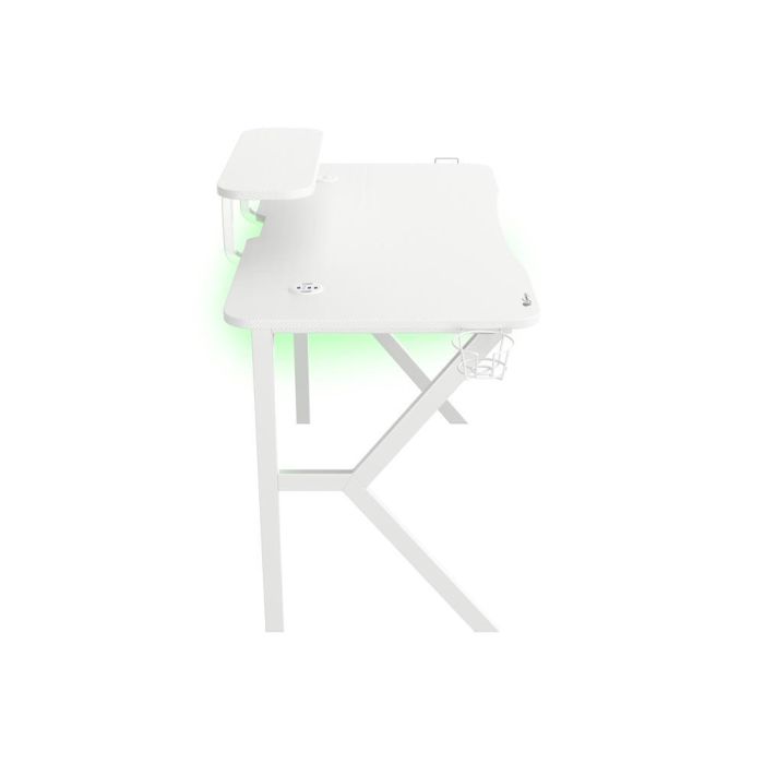 GENESIS Holm 320 RGB Mesa Gaming Blanca, Iluminación RGB, Hub USB 3.0, Carga Inalámbrica, Soporte Auriculares y Monitor 120x60 cm 3 GENESIS Holm 320 RGB Mesa Gaming Blanca, Iluminación RGB, Hub USB 3.0, Carga Inalámbrica, Soporte Auriculares y Monitor 120x60 cm 3