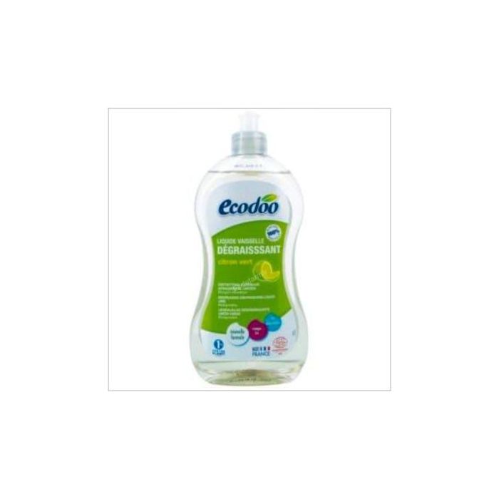 ECODOO Lavavajillas Desengrasante Limón Verde 500ml para Lavado a Mano Biodegradable