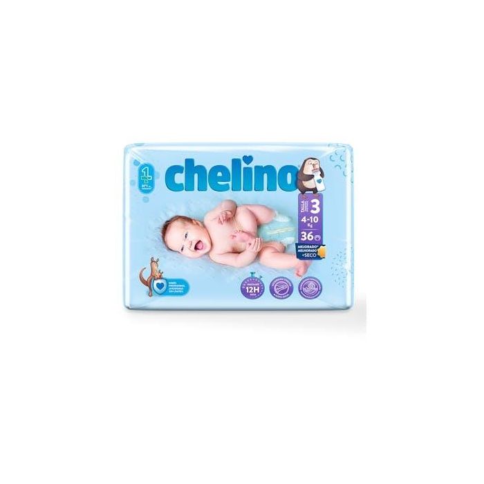 Chelino Pañal Infantil Tumbado Talla 3 (4-10 kg) - 36 Unidades