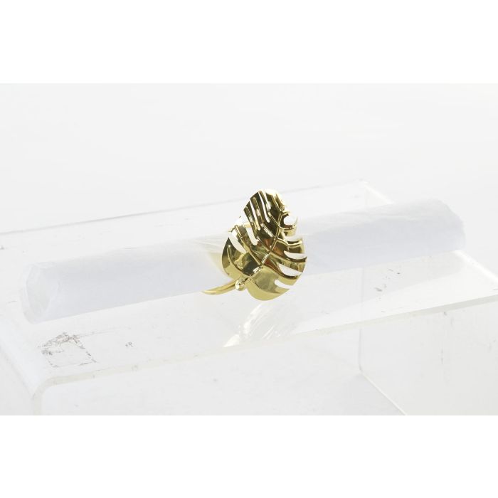 DKD Home Decor Servilletero Navidad Moderna Dorado Plateado Metal Set de 4 (12 Unidades) 14 x 5 x 14 cm 1