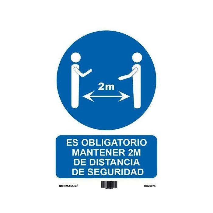 Archivo 2000 Señal "Obligatorio Mantener La Distancia De Seguridad 2M" 210x297 Pvc Azul Y Blanco Archivo 2000 Señal "Obligatorio Mantener La Distancia De Seguridad 2M" 210x297 Pvc Azul Y Blanco