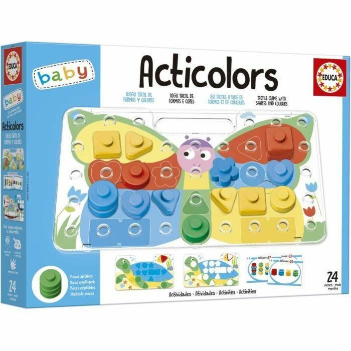 Educa EDU8412668201699 Articolors - Juego Educativo de Apilamiento con Fichas de Colores y Formas Geométricas para Niños de 2+ Años 2
