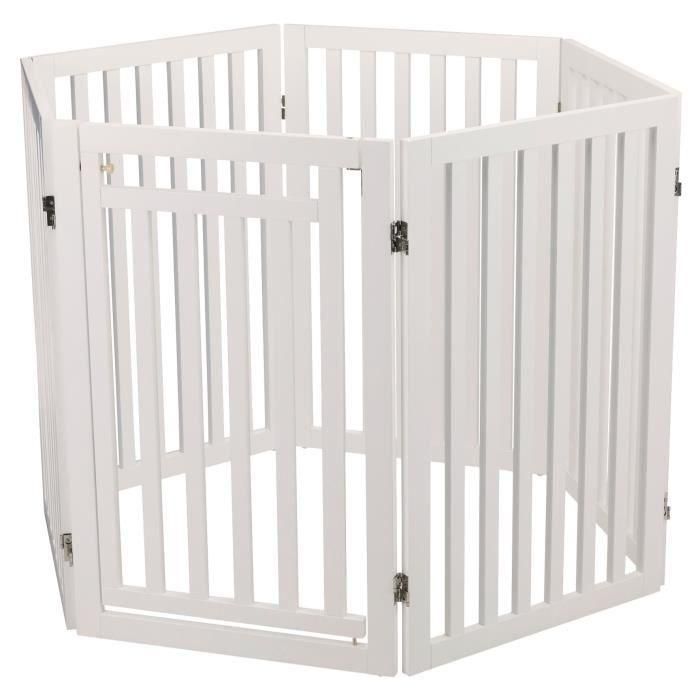 TRIXIE Barrera con puerta - 60/160 x 81 cm - Blanco - Para perros 2 TRIXIE Barrera con puerta - 60/160 x 81 cm - Blanco - Para perros 2