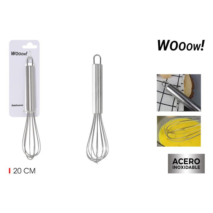 Batehuevos de acero inoxidable 20 cm Wooow (48 Unidades) Batehuevos de acero inoxidable 20 cm Wooow (48 Unidades)