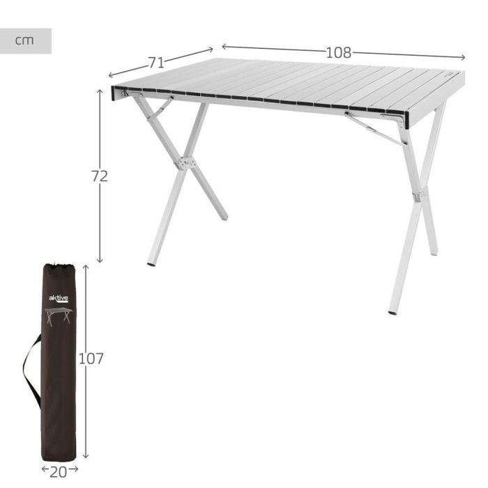 Mesa Plegable Aktive 108 x 72 x 71 cm (2 Unidades) 3