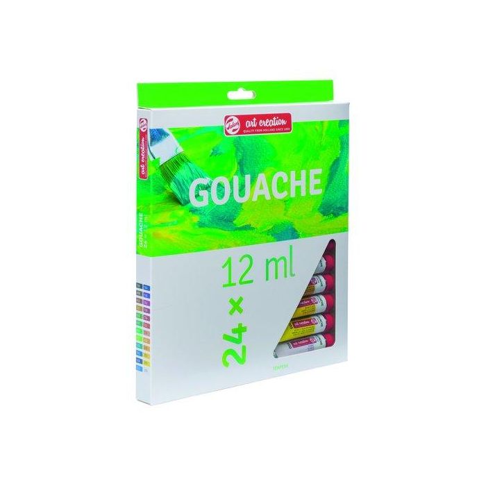 Talens Art Creation Set de Pintura Témpera Gouache para Artistas Estuche 24 Tubos x 12 ml Colores Surtidos - Ideal Estudio y Viaje