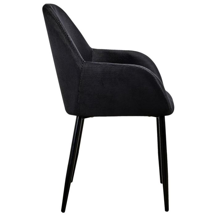 Home Deco Factory Butaca Giulia Negra - Estilo Escandinavo, Terciopelo y Patas de Metal, 59x55.7x85 cm 3 Home Deco Factory Butaca Giulia Negra - Estilo Escandinavo, Terciopelo y Patas de Metal, 59x55.7x85 cm 3