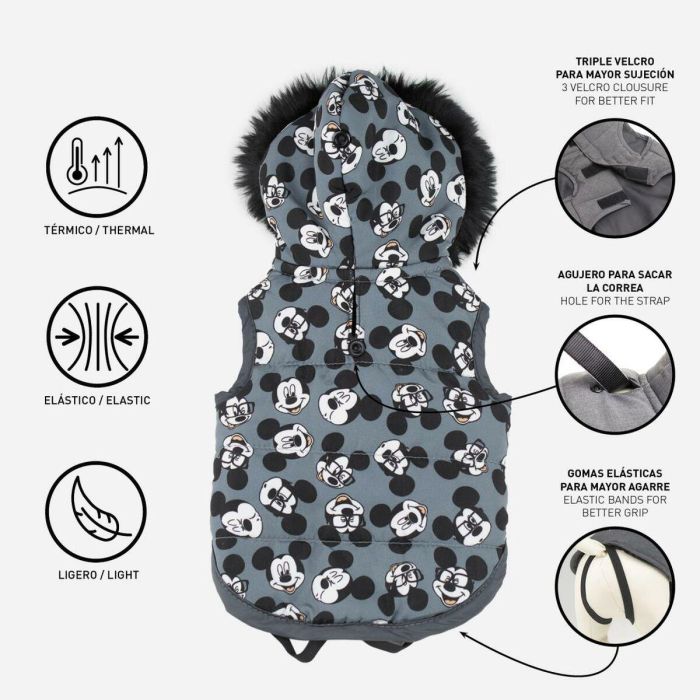 Abrigo para Perro Mickey Mouse Gris 2 Abrigo para Perro Mickey Mouse Gris 2