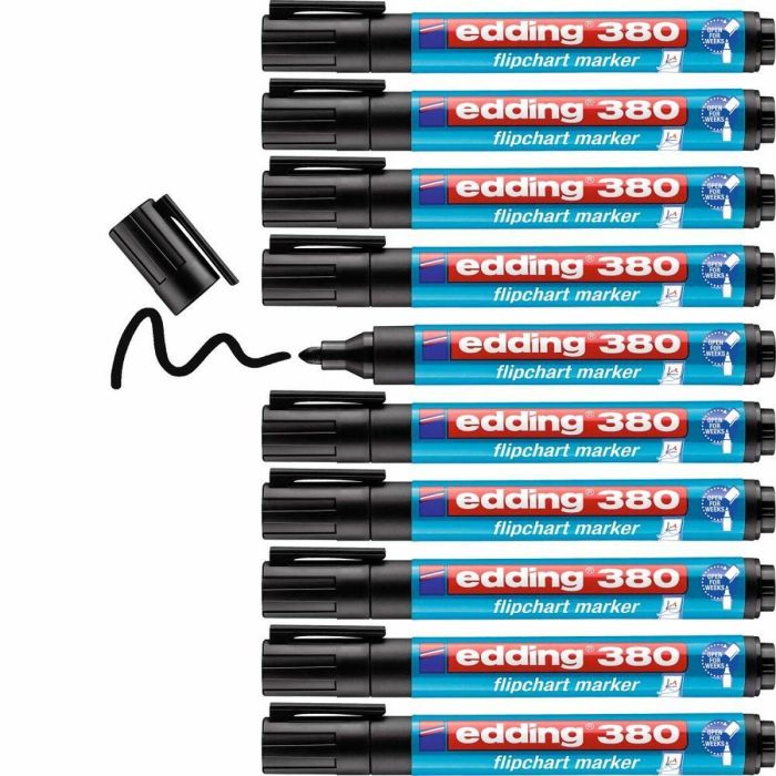 Marcador Edding 380 Flipchart Negro (10 Unidades) 2 Marcador Edding 380 Flipchart Negro (10 Unidades) 2