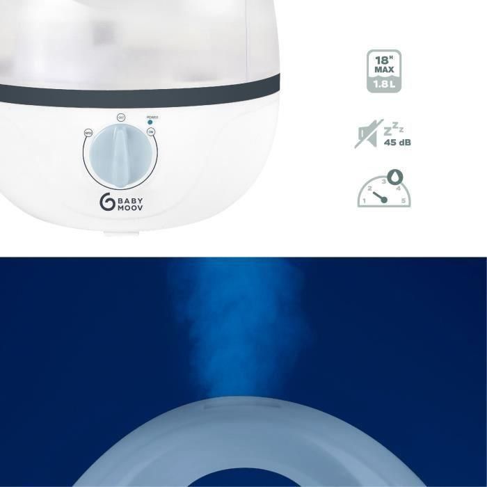 Babymoov Humidificador Higro Vapor Frío Ultrasónico Silencioso con 18h de Autonomía y Apagado Automático 3