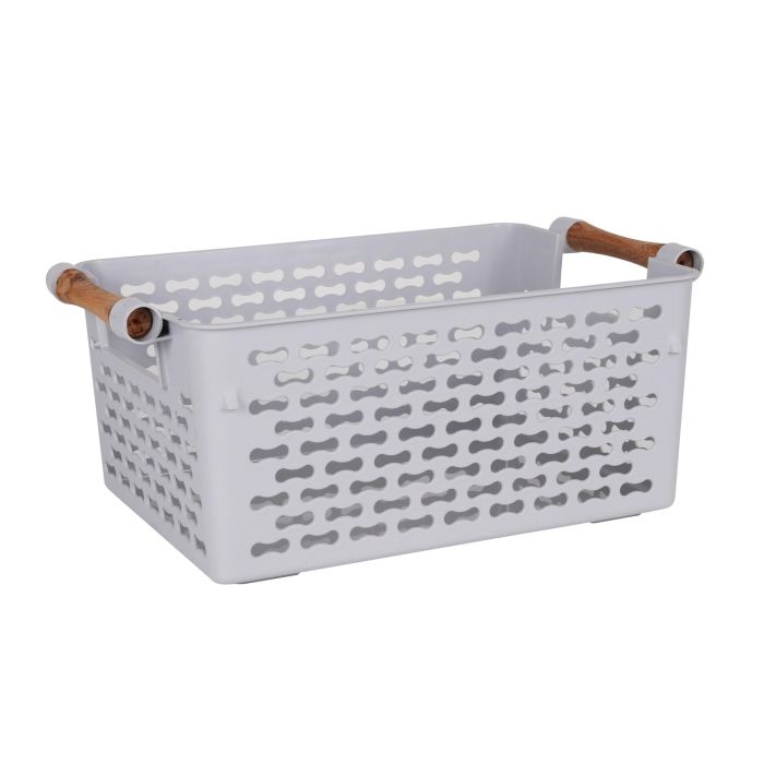 Confortime Cesta Multiusos con Asas de Madera, 30.5 cm Largo x 19 cm Ancho x 12.5 cm Alto (24 Unidades) 2