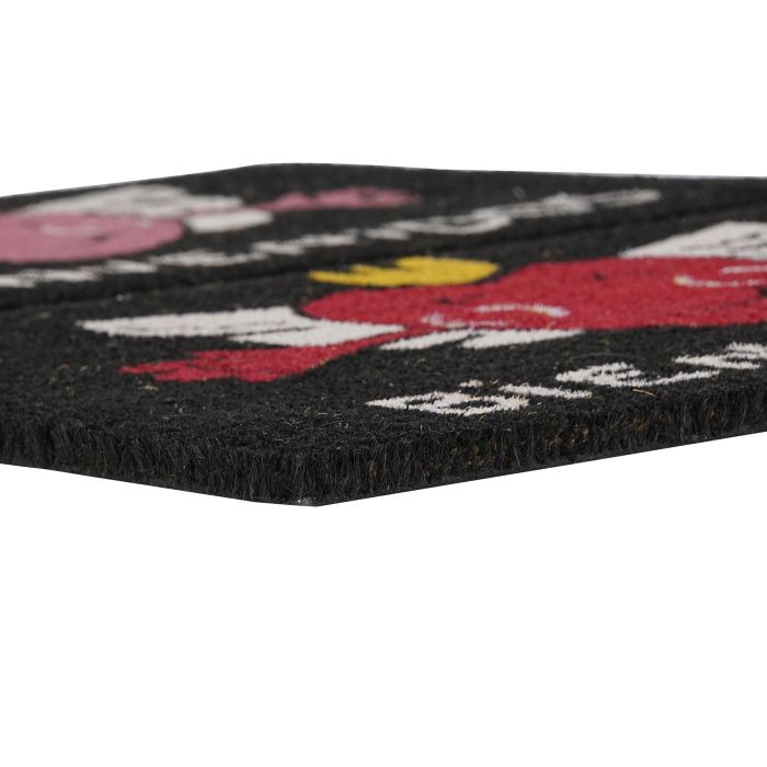 Felpudo Basicos DKD Home Decor Negro Rojo 40 x 1.5 x 60 cm (2 Unidades) 2