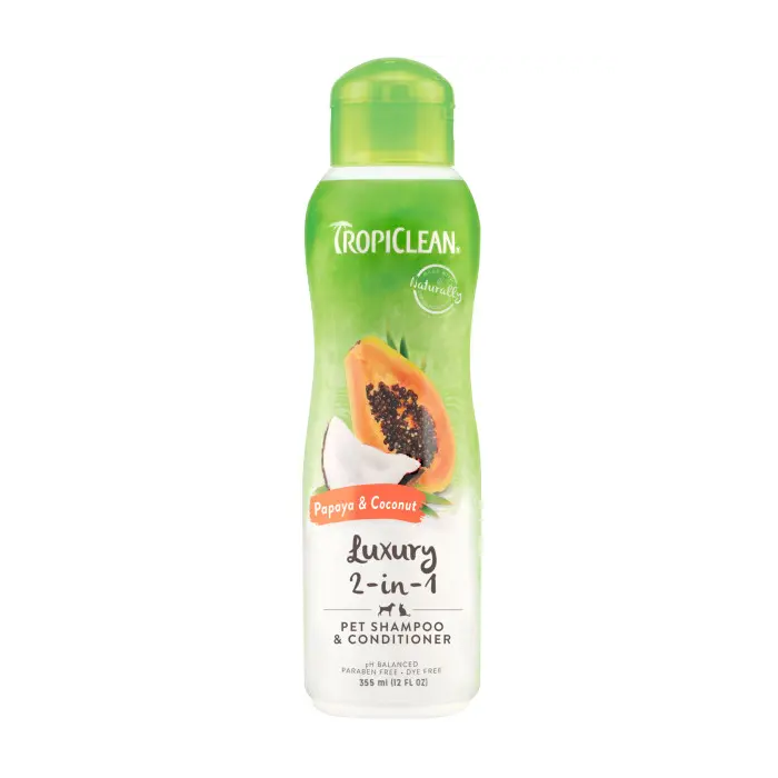 Tropiclean Champú Y Acondicionador 2En1 Papaya Coco 355 mL