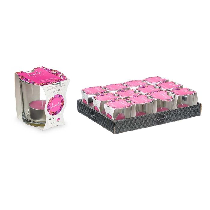 Portavelas Tealight Orquídea 6 Horas Acorde 7x7x7 cm Vidrio, Cera, Metal Morado (12 Unidades) 2 Portavelas Tealight Orquídea 6 Horas Acorde 7x7x7 cm Vidrio, Cera, Metal Morado (12 Unidades) 2