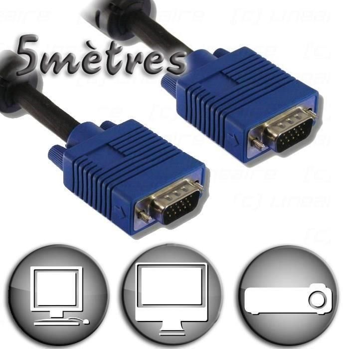 Cable VGA HD15 macho / macho - 5m Cable VGA HD15 macho / macho - 5m