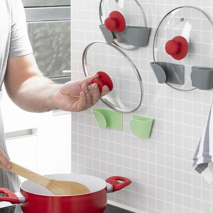 Set de 3 Soportes Adhesivos para Tapas de Cocina Smarack InnovaGoods 7