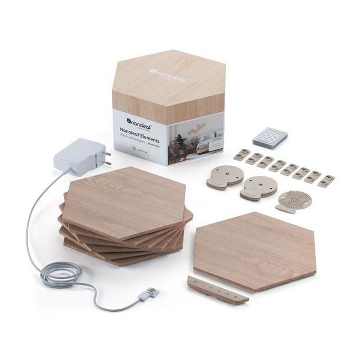 Nanoleaf Hexagons Starter Kit 7PK Paneles de Iluminación Inteligente Modulares con Acabado Madera 0 Nanoleaf Hexagons Starter Kit 7PK Paneles de Iluminación Inteligente Modulares con Acabado Madera 0