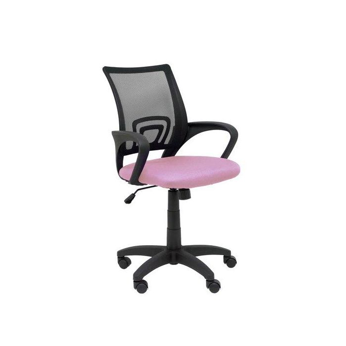Silla Piqueras Y Crespo Vianos Brazos Fijos Mecanismo Basculante Con Regulador De Presion Elevacion Del Asiento En Altura Ruedas Nylon Respaldo Malla Transpirable Negra Y Tapizado Bali Rosa