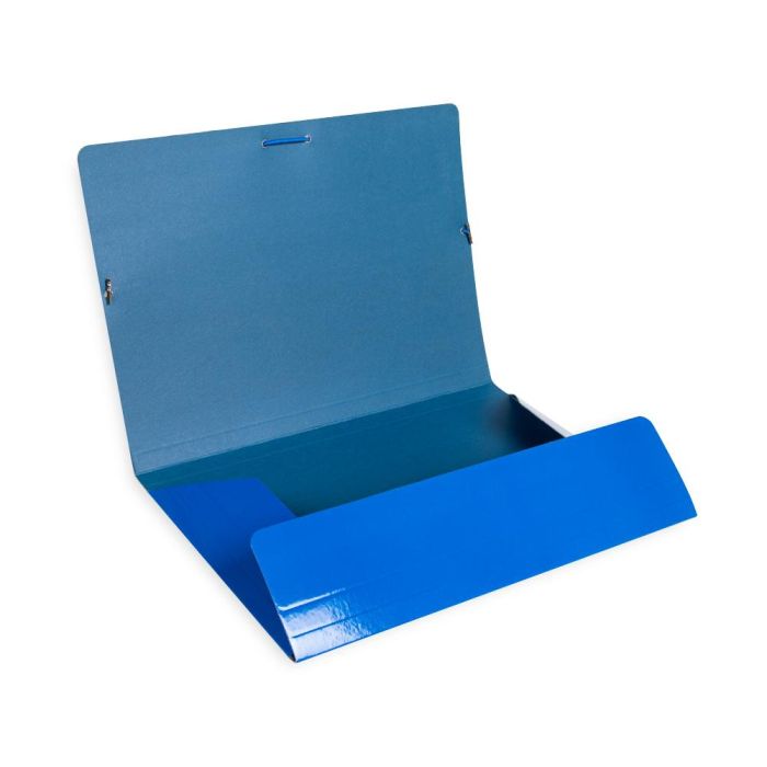 Carpeta Liderpapel Gomas Folio 3 Solapas Carton Plastificado Color Azul 6