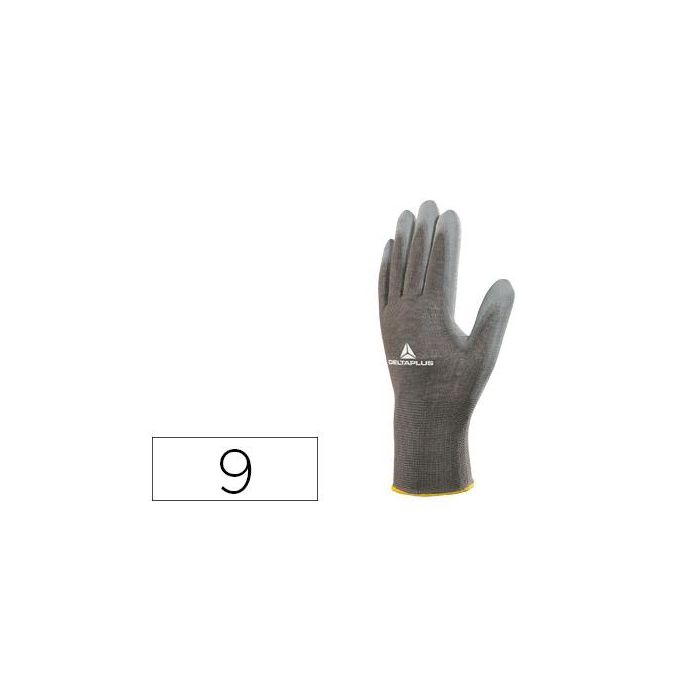 Guantes Deltaplus Poliester Antideslizante Lavable Especial Para Manipulacion Y Manutencion Gris Talla 9