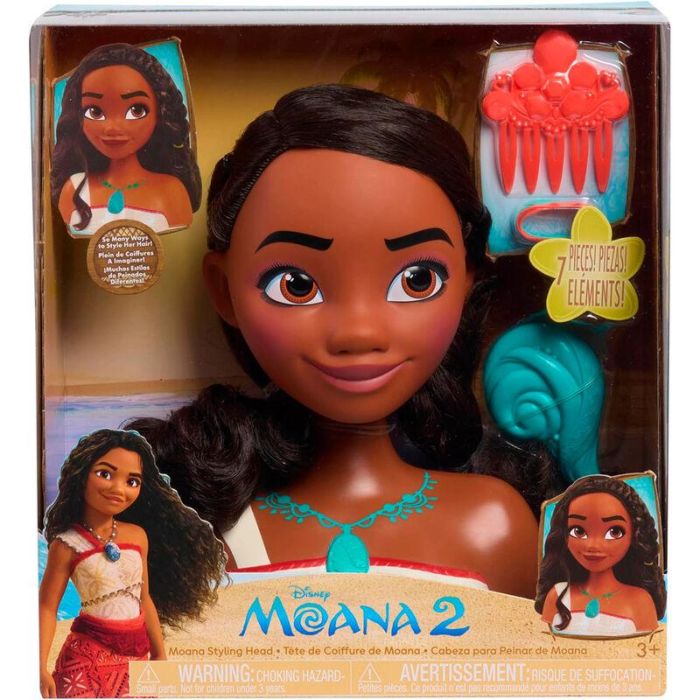 Just Play 87048 Busto de Peinado de Moana Disney Princess Juguete para Niñas +3 Años con Accesorios para Cabello 3