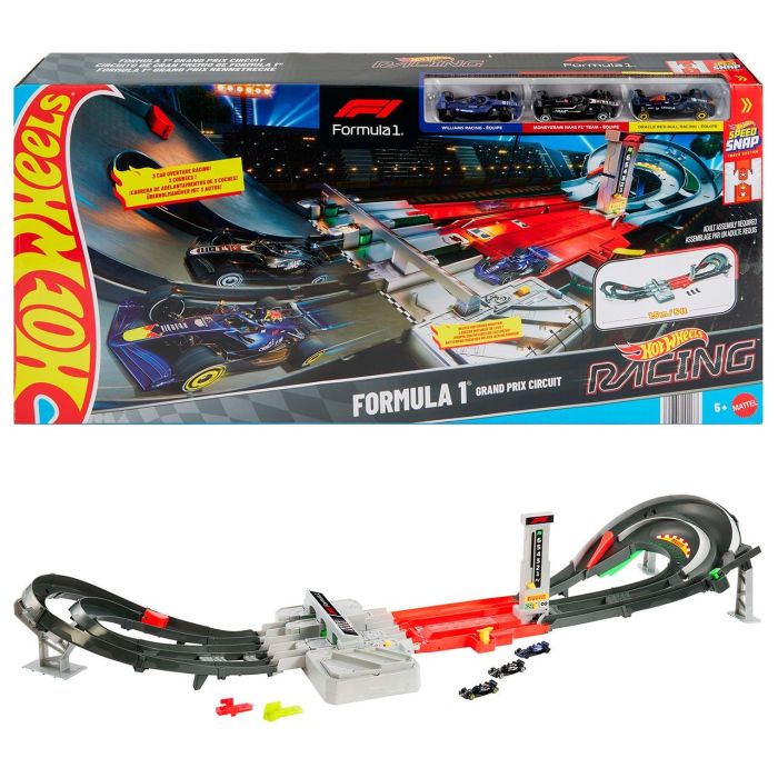 Mattel Pista Hot Wheels Racing F1 Motorizada Incluye 3 Coches Escala 1:64 Dimensiones 30,5x168,50x43,50 Cm