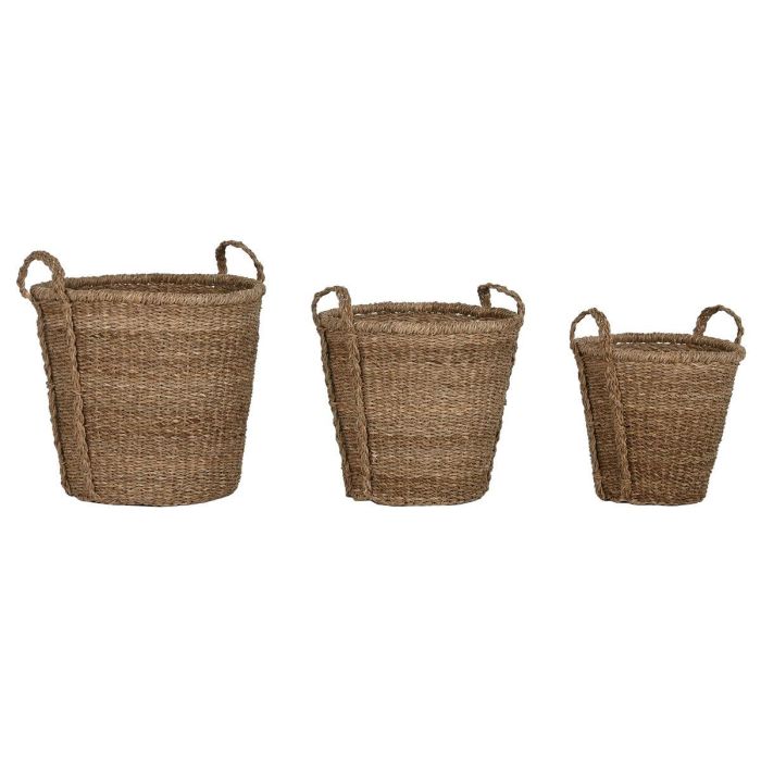Juego de Cestas Home ESPRIT Natural Hierba marina Boho (3 Piezas) 2