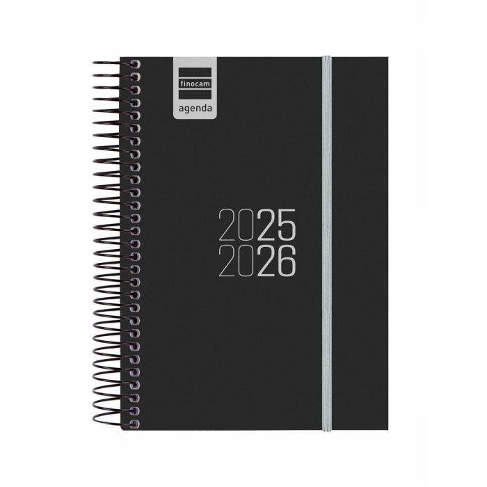 Finocam Agenda Para Estudiantes Espiral E8 - 120x171 mm 1Dp Negro 2025-2026, Organización Septiembre a Agosto Finocam Agenda Para Estudiantes Espiral E8 - 120x171 mm 1Dp Negro 2025-2026, Organización Septiembre a Agosto