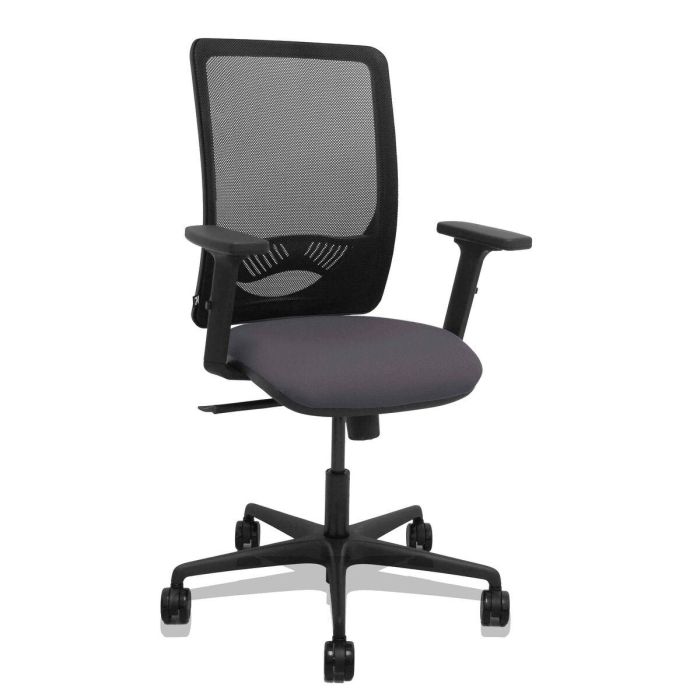 PIQUERAS Y CRESPO Silla Zulema sincro malla negra asiento bali gris oscuro brazos 2D ruedas 65mm PIQUERAS Y CRESPO Silla Zulema sincro malla negra asiento bali gris oscuro brazos 2D ruedas 65mm