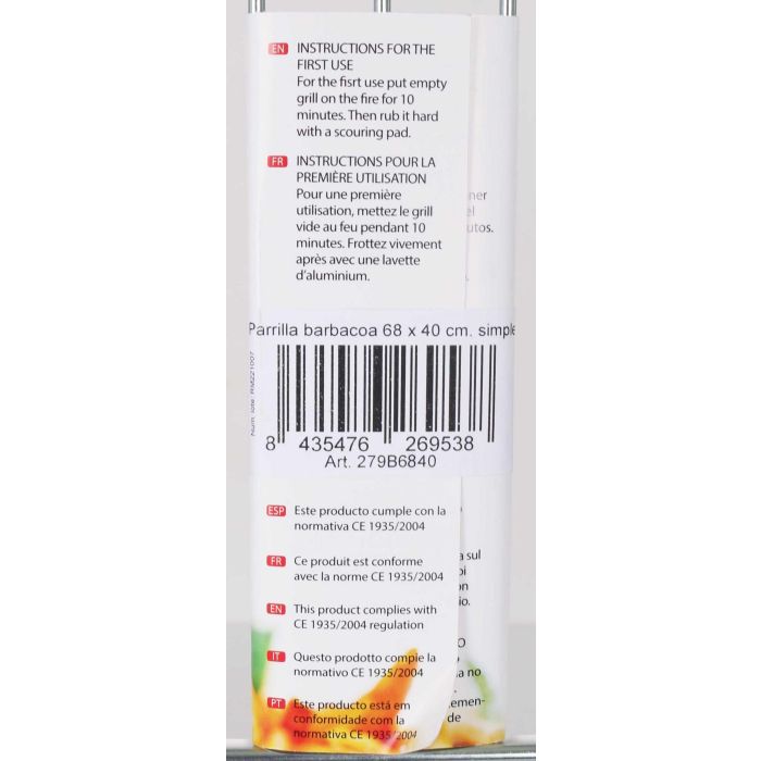 Algon Bbq Parrilla Barbacoa Simple Zincada 68 x 40 cm (3 Unidades) 1