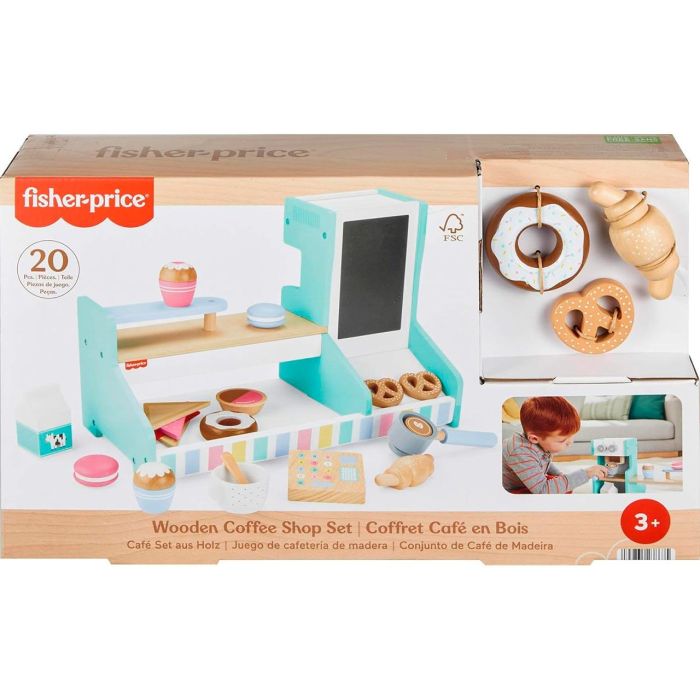 Fisher-Price Cafetería de Madera Hxv22 Juego de 20 Piezas para Preescolares 1