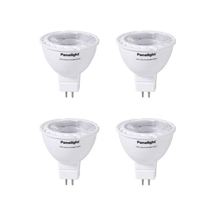 LDR Lámpara LED Dicroica GU5.3 12V 6W 2700K Pack x4 4x LÁMPARA LED DICROICA GU5.3 DE 5W 2700K PACK DE 4