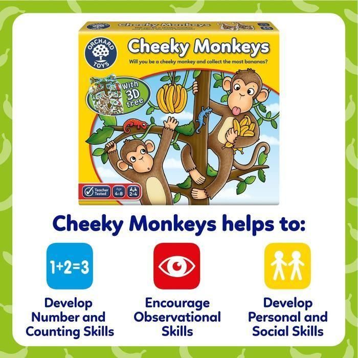 Orchard Toys AUC5011863102270 Cheeky Monkeys, un juego de suerte 4 Orchard Toys AUC5011863102270 Cheeky Monkeys, un juego de suerte 4
