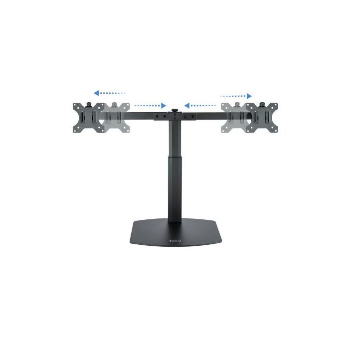 TooQ Soporte Sobremesa 2 Monitores DB1727TN-B Giratorio Inclinable hasta 6kg por Brazo Pantallas 17'-27' VESA Negro