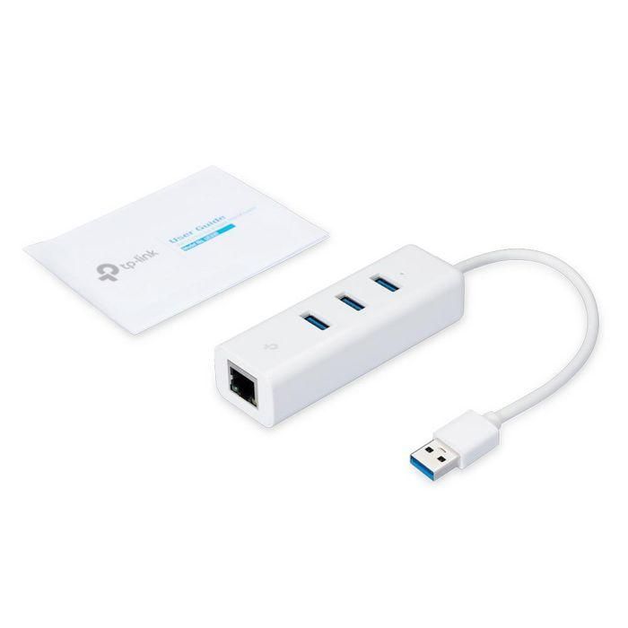 TP-Link UE330 Hub USB 3.0 de 3 Puertos con Ethernet Gigabit RTL8153, Conexión de Red Cableada de 1000 Mbps, Compatible con Windows, Mac, Chrome OS y Linux 2