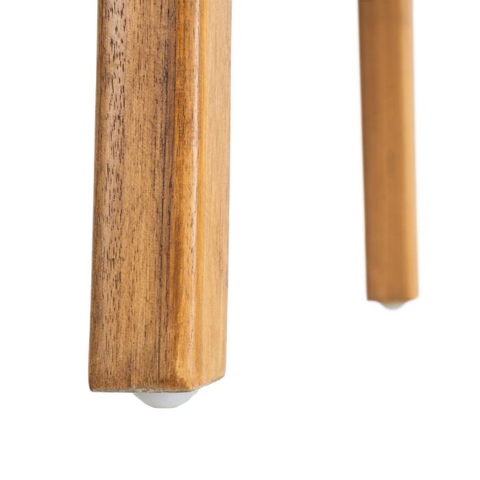 Silla Marrón Madera Teca-Piel Salón 50 X 56 X 87 cm