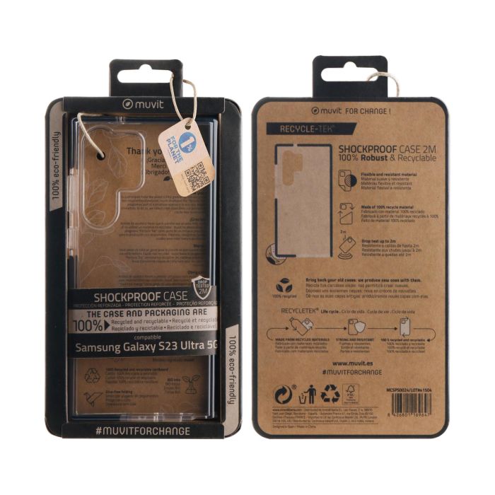 Muvit Funda Shockproof 2M para Samsung Galaxy, Protección contra caídas, Material reciclado 2
