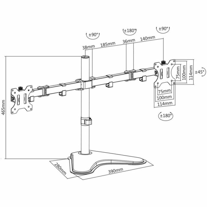 Soporte de Mesa para Pantalla V7 DS2FSD-2N 32" 2 Soporte de Mesa para Pantalla V7 DS2FSD-2N 32" 2