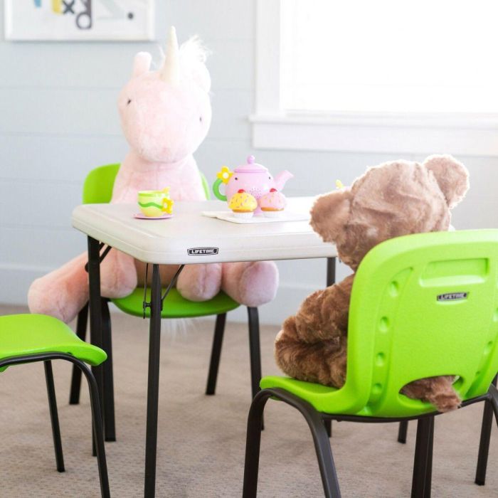 Mesa Infantil Lifetime Blanco Plegable 61 x 53,5 x 61 cm Acero Plástico 2