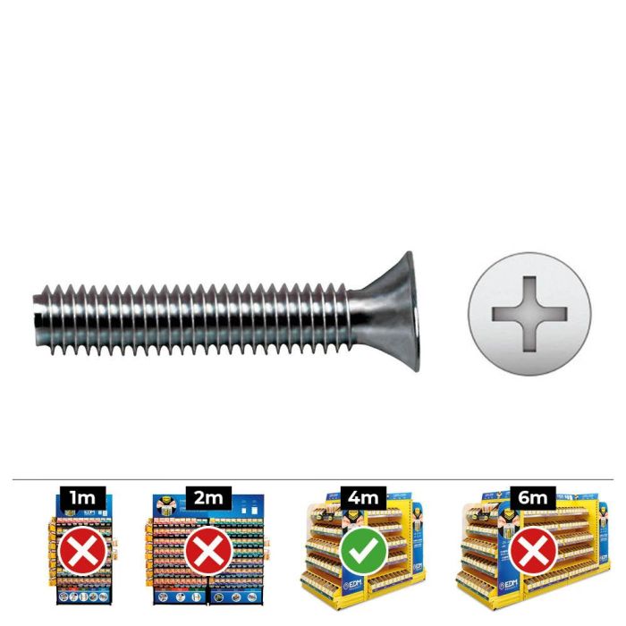 Celo Tornillo métrico avellanado Phillips Ø5x40mm zincado, acero, caja 500 unid. din/ref965 0 Celo Tornillo métrico avellanado Phillips Ø5x40mm zincado, acero, caja 500 unid. din/ref965 0